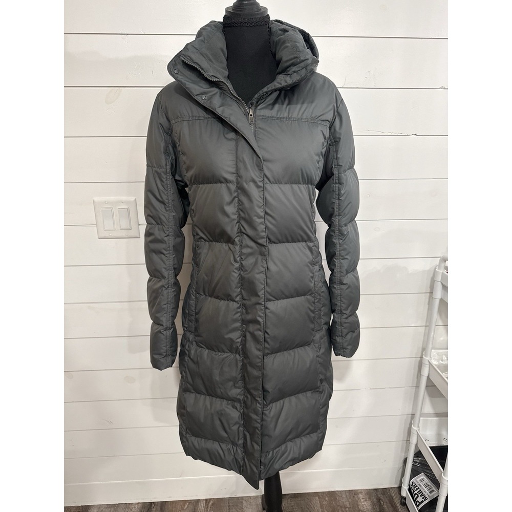 Patagonia Women's Medium Charcoal Gray Puffer Coat Detachable Hood Winter